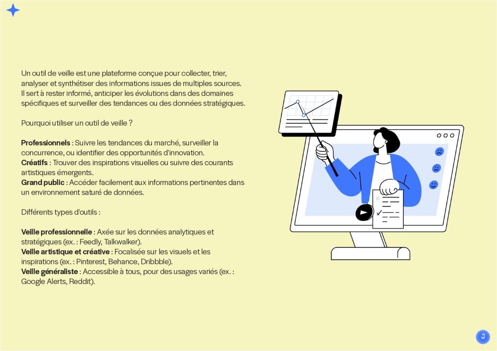 Slide du brief UX montrant un aperçu d'un document avec des points clés visuellement représentés.