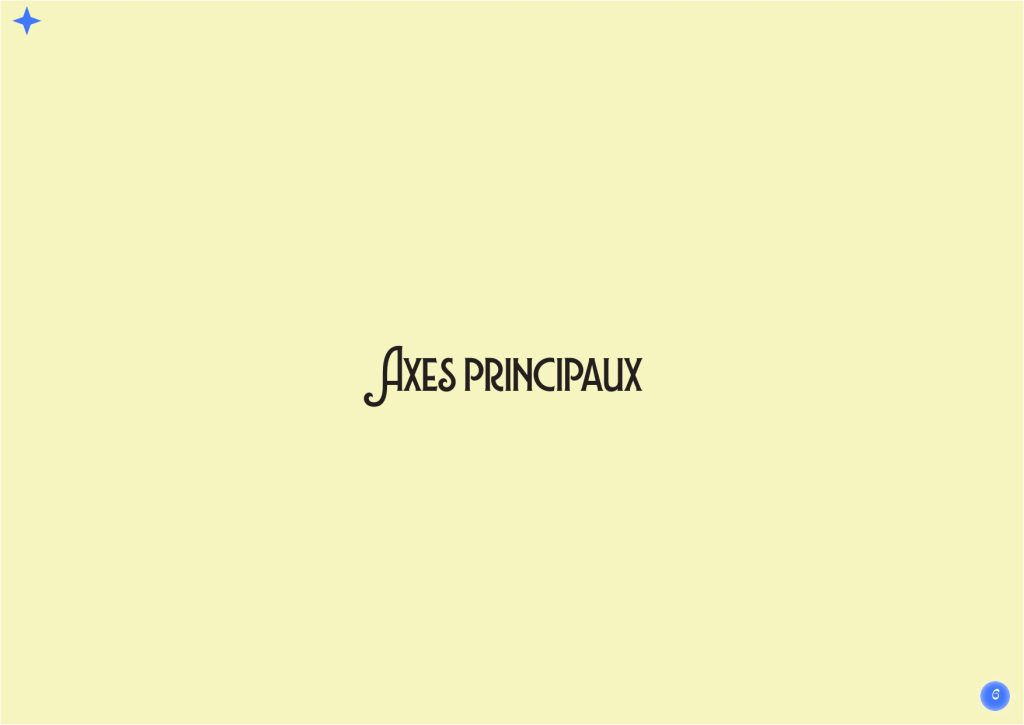 Fond couleur crème avec le texte "Axes principaux" écrit au centre.