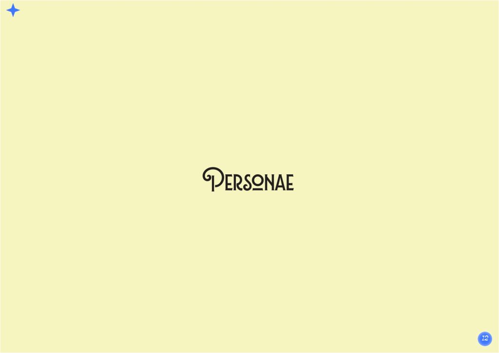 Fond couleur crème avec le texte "Personae" écrit au centre.